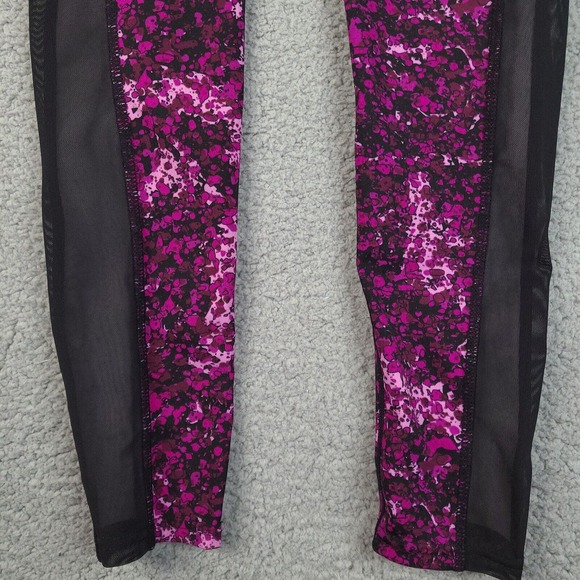 TKO Leggings Womens Medium Purple Black Pull On Elastic Waist Ankle Stretch - Picture 3 of 12